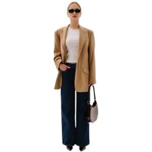 Talbots beige camel hair blazer size 12